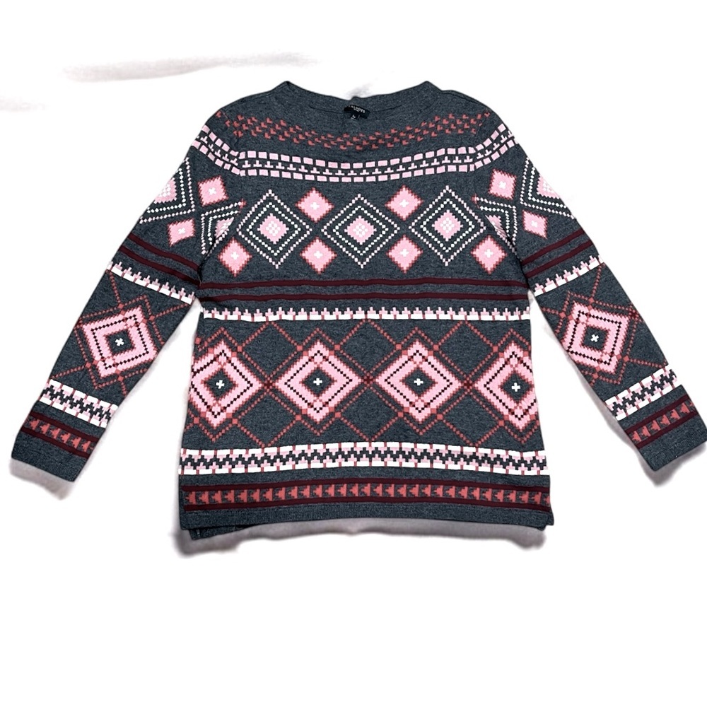 Host Pick 💐🎉🎊🎈😍 TALBOTS Argyle Knit Sweater Lambswool Blend - Large Petit
